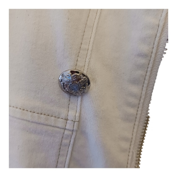 WHBM Cream Denim Jacket-14petite-EUC $128 Retail - Picture 8 of 12